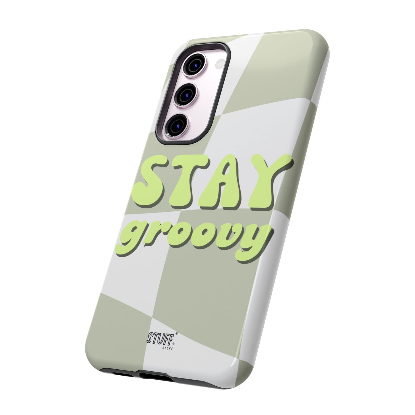 Groovy Case | Coque résistante double protection avec Design Rétro en Damier - Vert