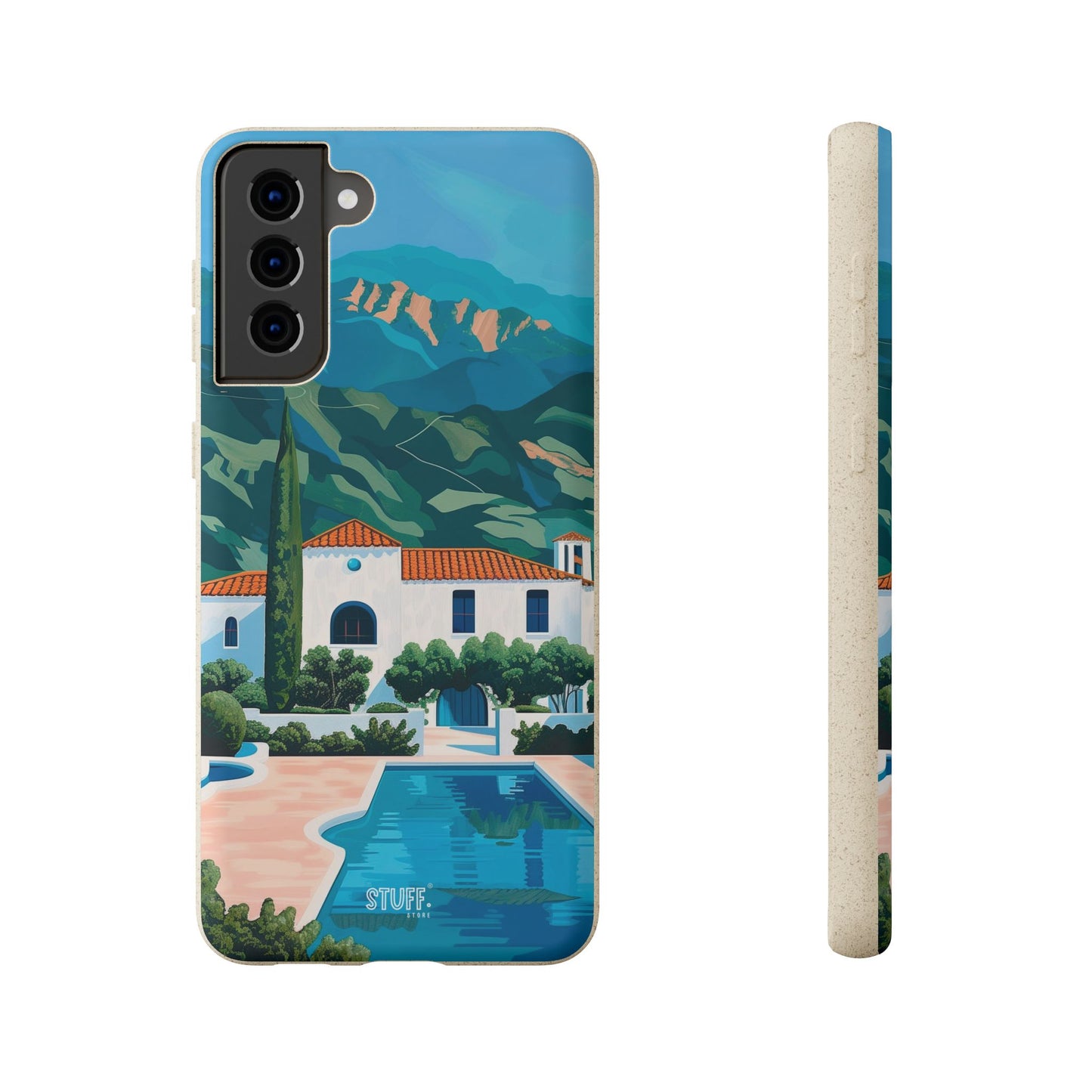 Summer Villa Case | Eco-Friendly Bamboo and Bioplastic Case with Summer Design - Available with Gift Packaging