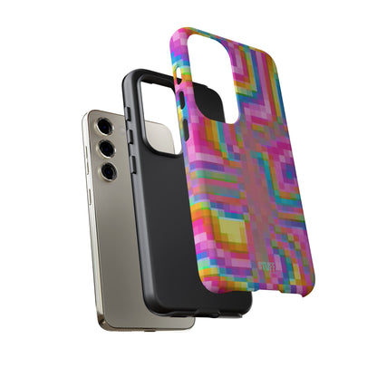 Pixel Case | Coque résistante double protection anti-choc - Motif pixels colorés