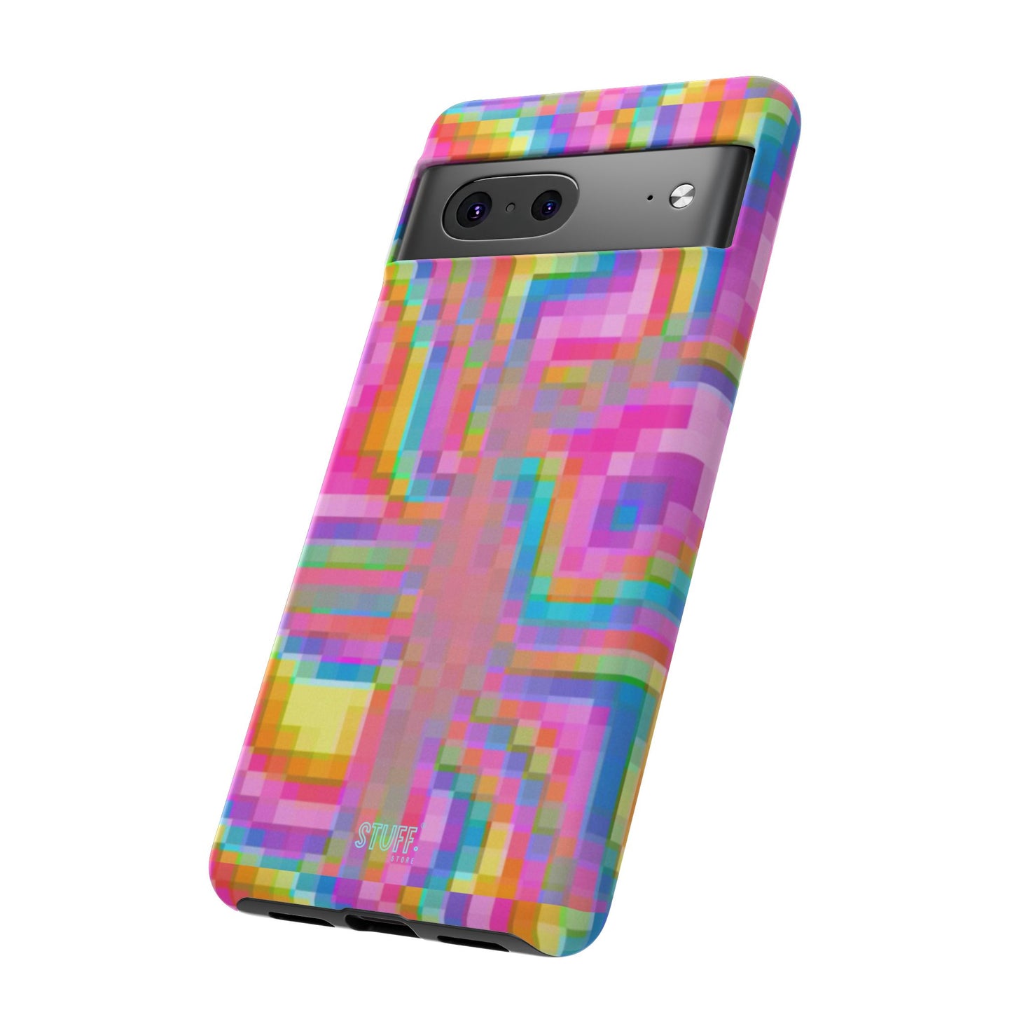 Pixel Case | Coque résistante double protection anti-choc - Motif pixels colorés