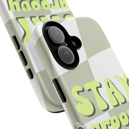 Groovy Case | Coque résistante double protection avec Design Rétro en Damier - Vert
