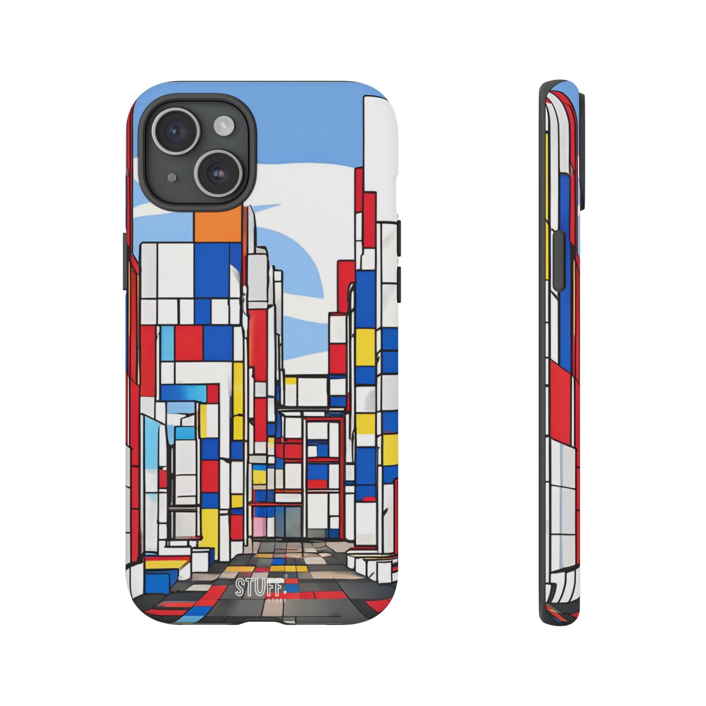 Square City | Coque résistante double protection - inspiration Mondrian