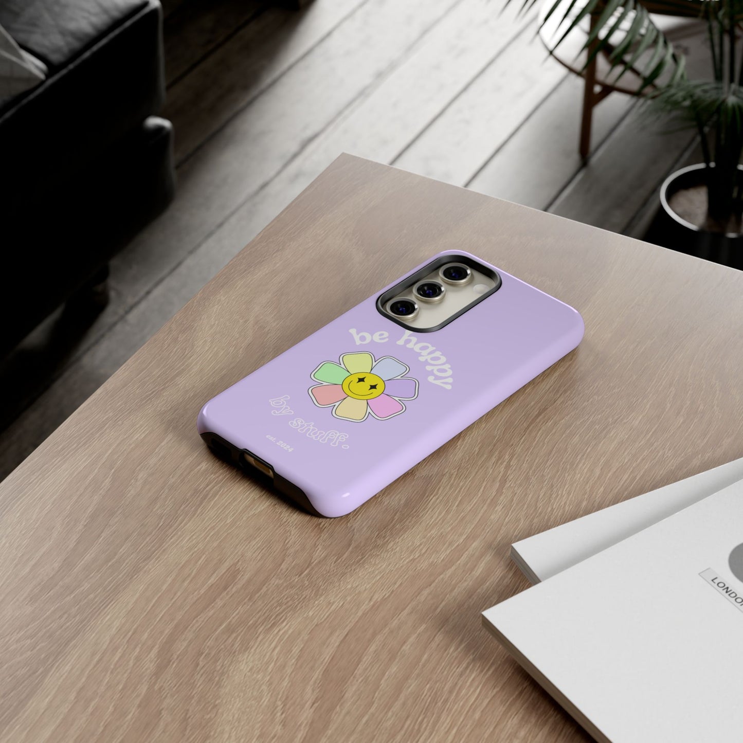 Be Happy Case | Coque résistante double protection avec Design Fleur Colorée
