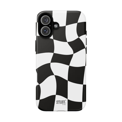 Checkers Case | Coque résistante double protection et Design en Damier déformé