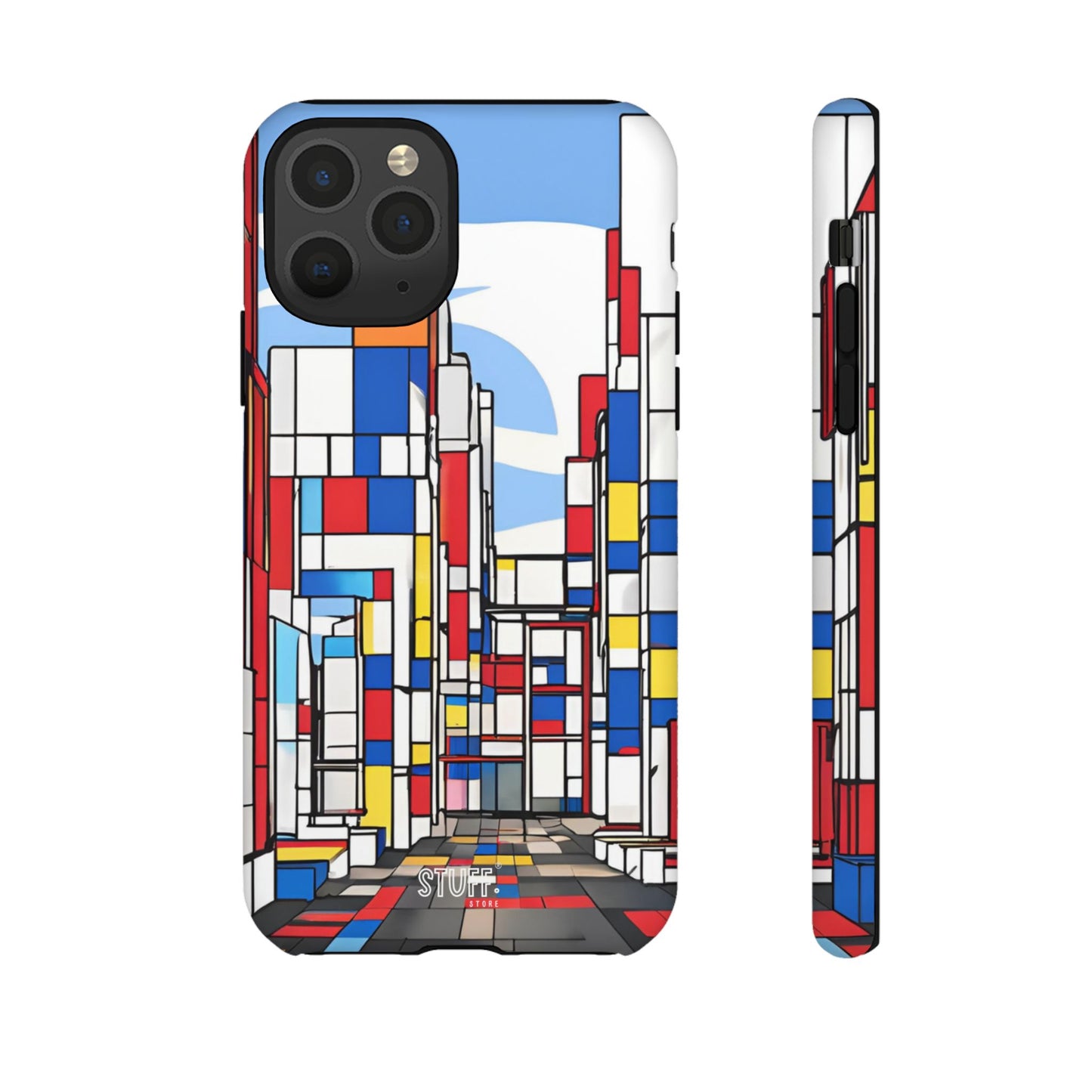 Square City | Coque résistante double protection - inspiration Mondrian