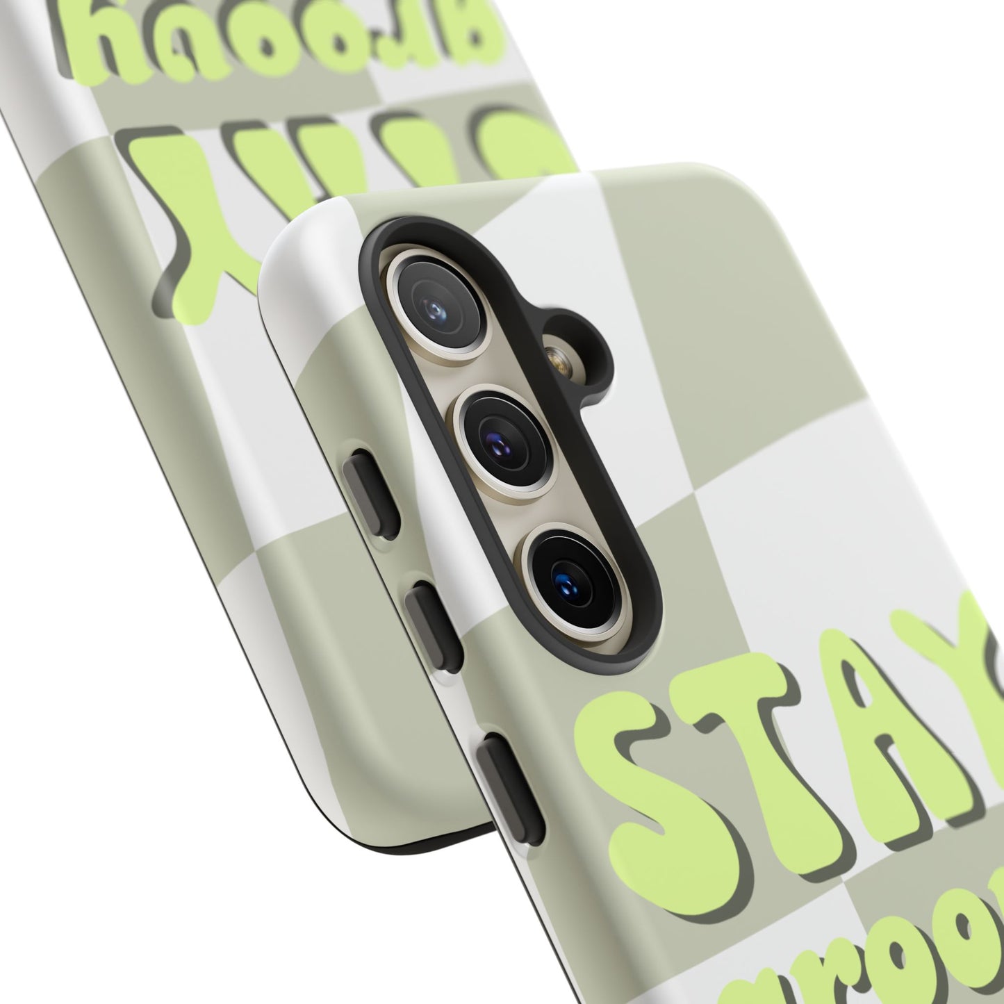 Groovy Case | Coque résistante double protection avec Design Rétro en Damier - Vert