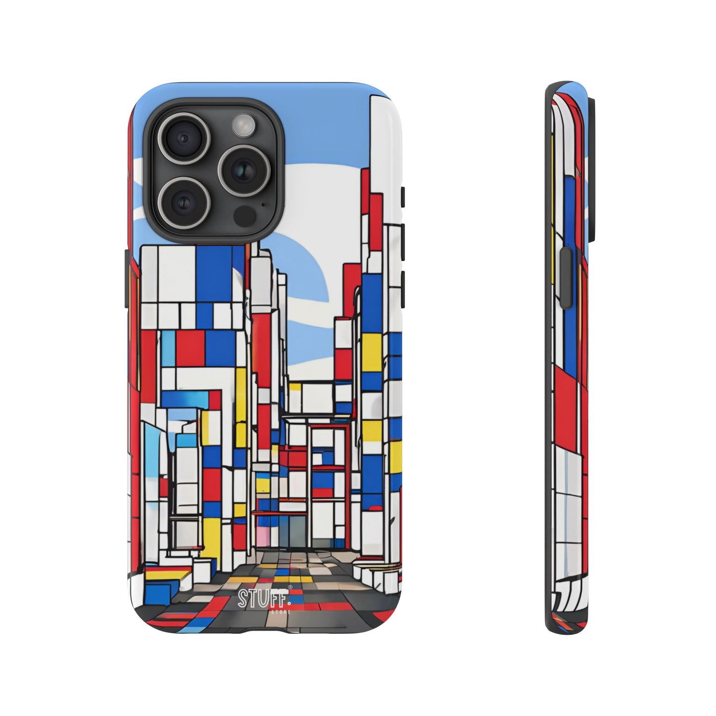 Square City | Coque résistante double protection - inspiration Mondrian