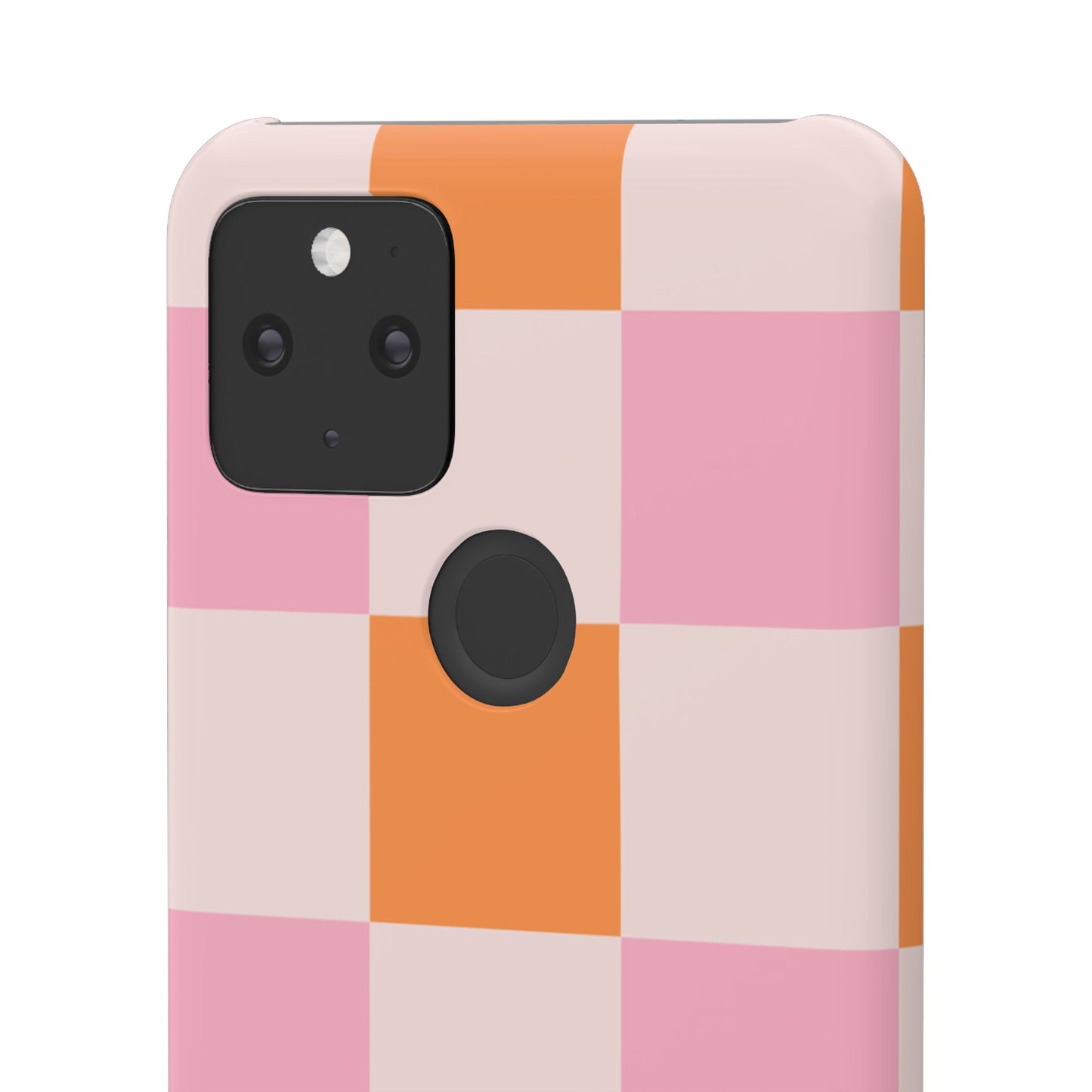 Peachy Case | Coque snap légère et résistante avec Design en Damier - Orange & Rose