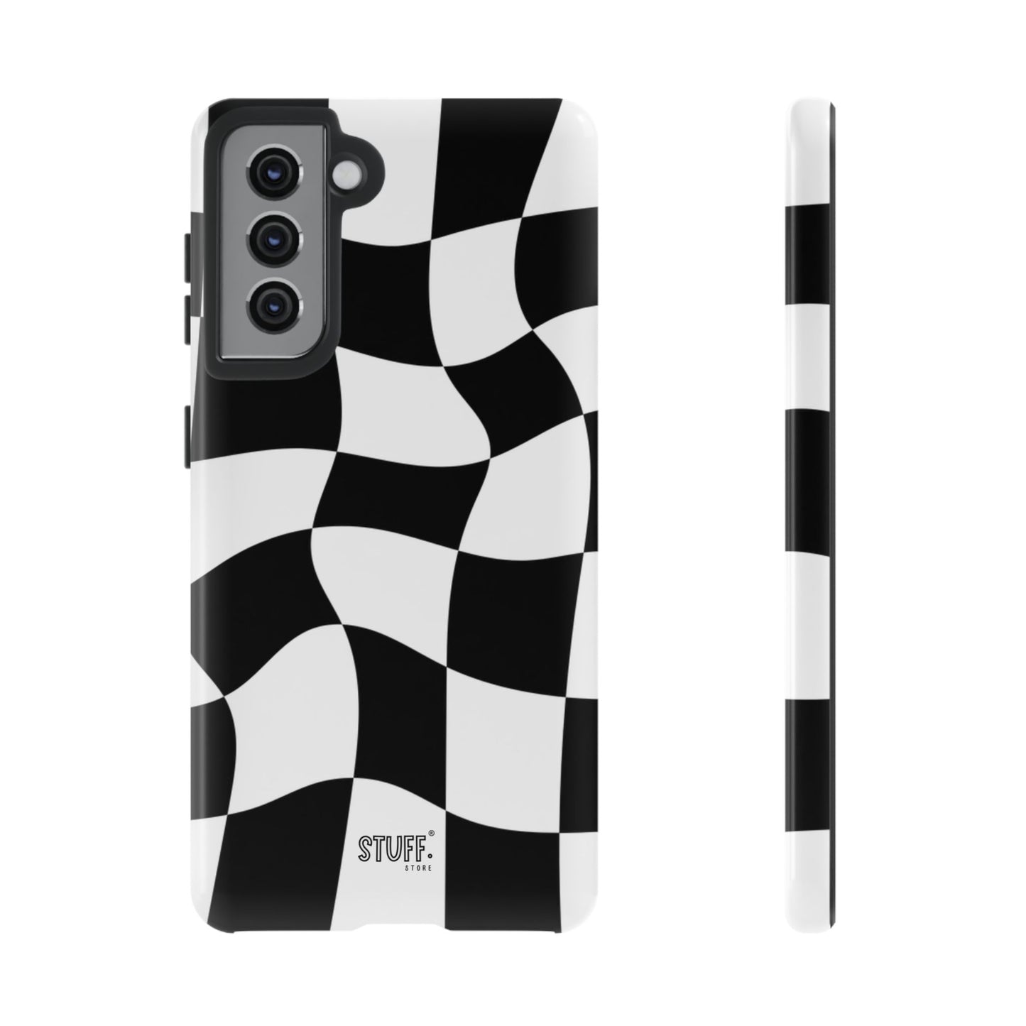 Checkers Case | Coque résistante double protection et Design en Damier déformé