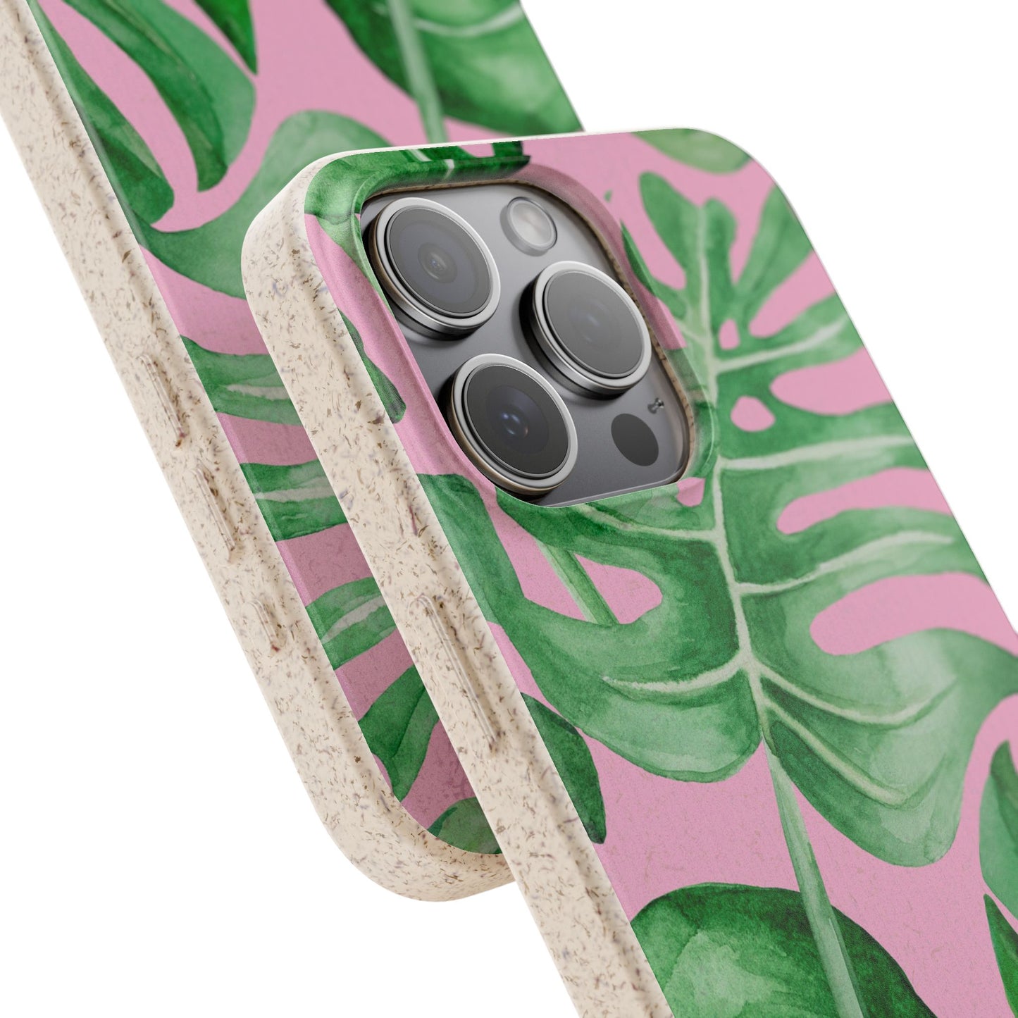 Monstera Case | Eco-Friendly Bamboo and Bioplastic Shell Monstera Leaves Pattern - Available with Gift Packaging