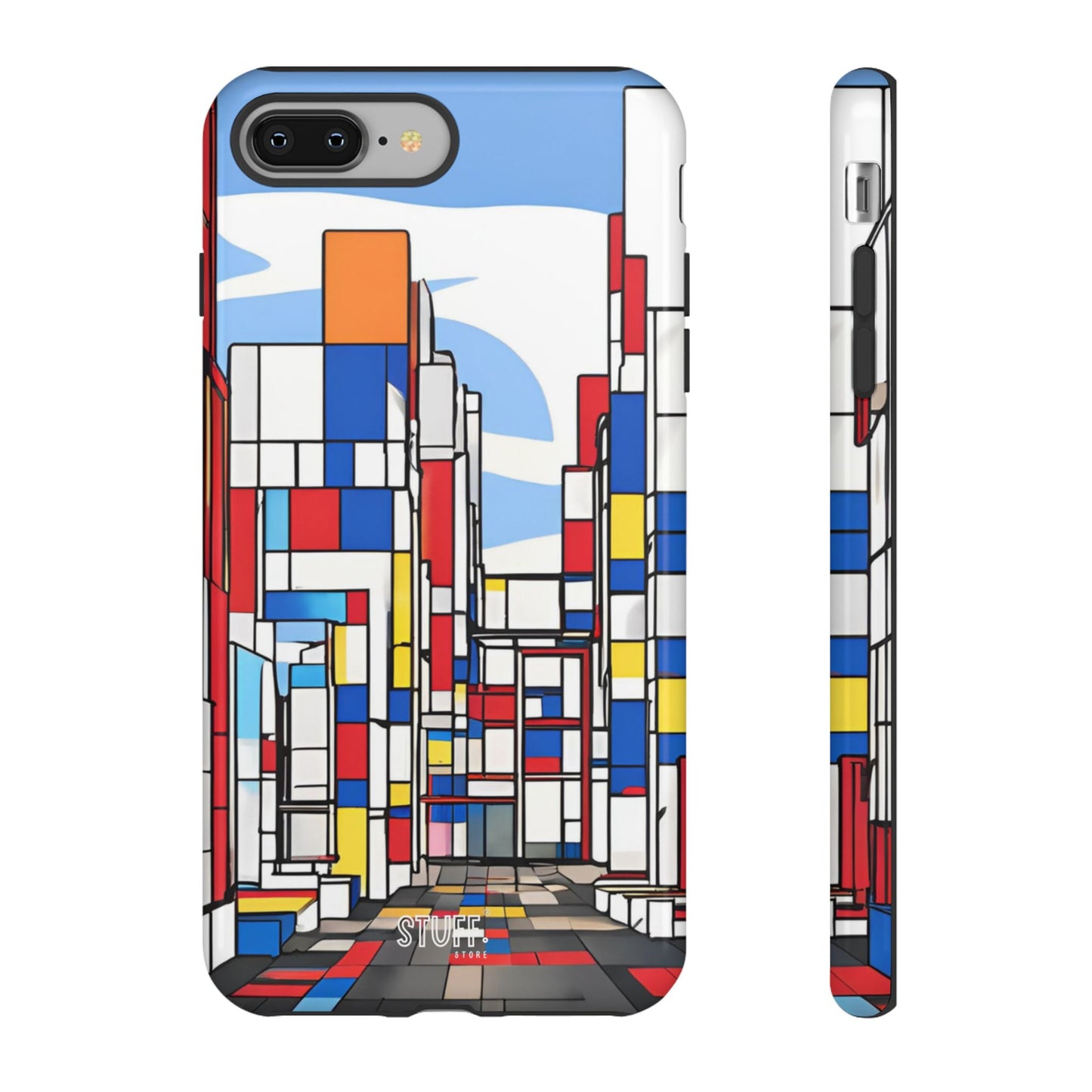 Square City | Coque résistante double protection - inspiration Mondrian