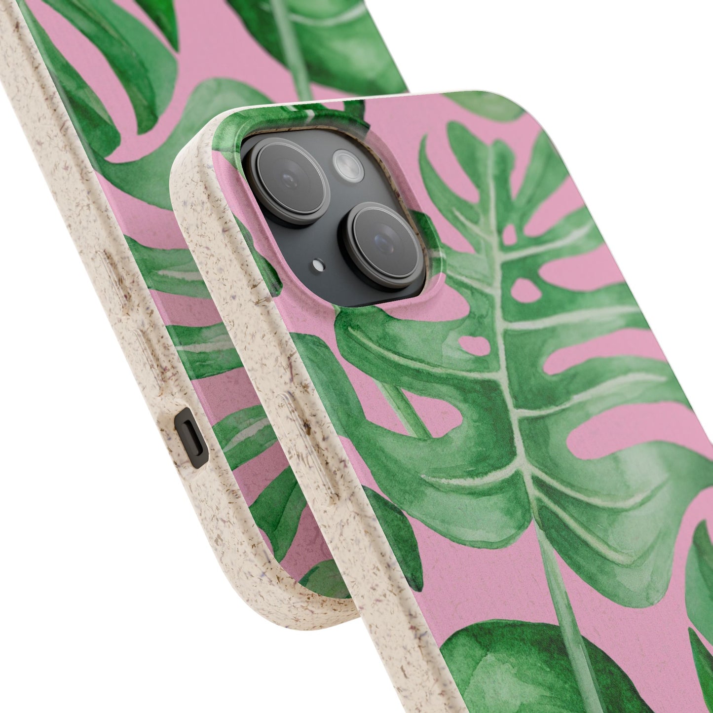 Monstera Case | Eco-Friendly Bamboo and Bioplastic Shell Monstera Leaves Pattern - Available with Gift Packaging
