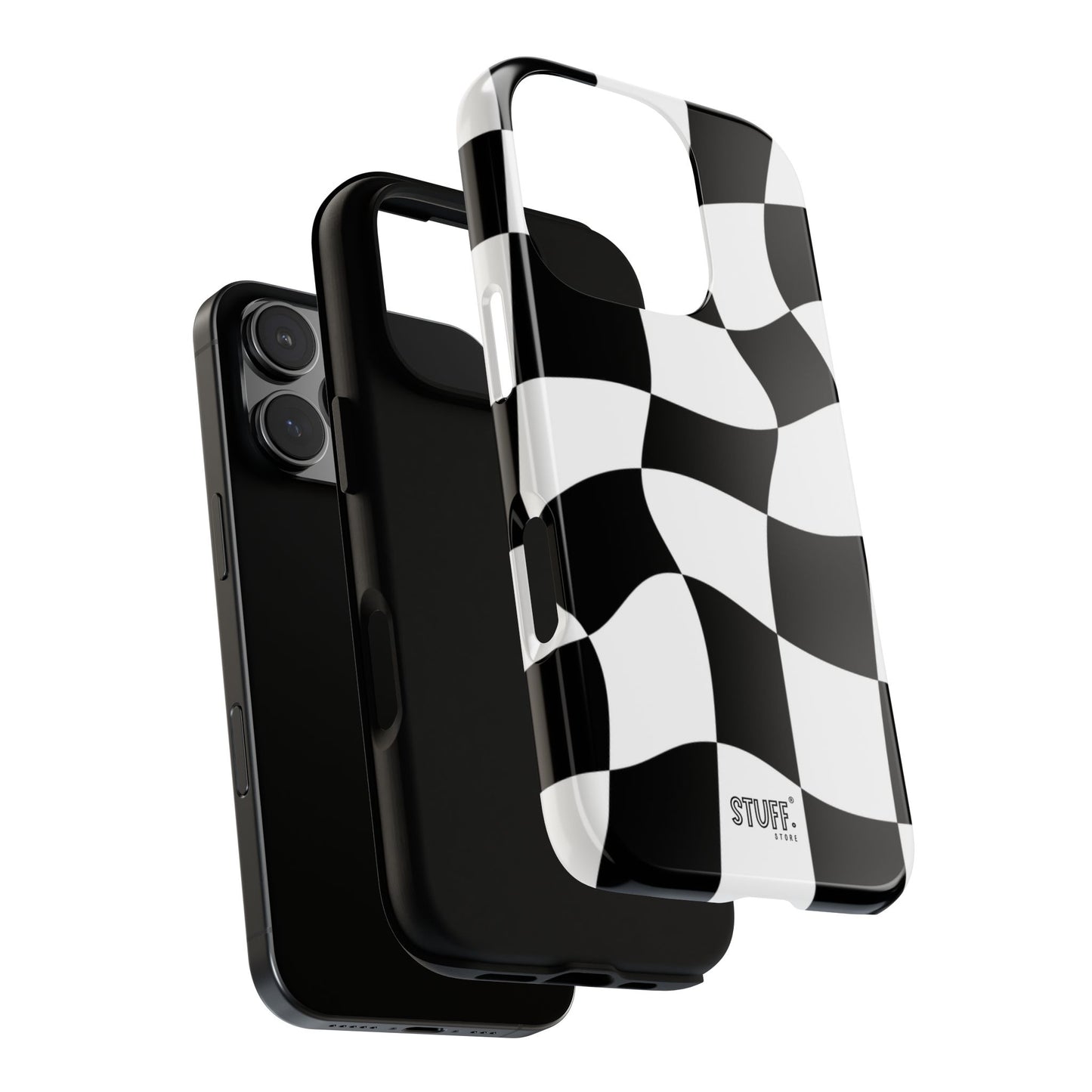 Checkers Case | Coque résistante double protection et Design en Damier déformé
