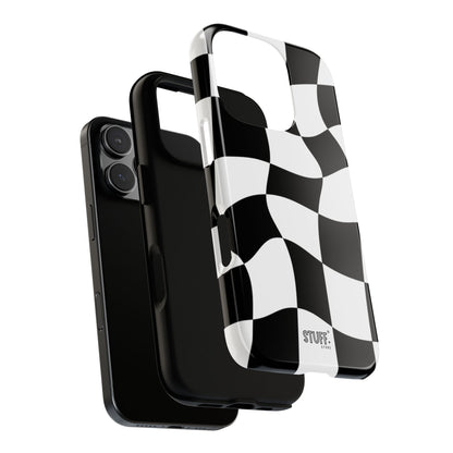 Checkers Case | Coque résistante double protection et Design en Damier déformé