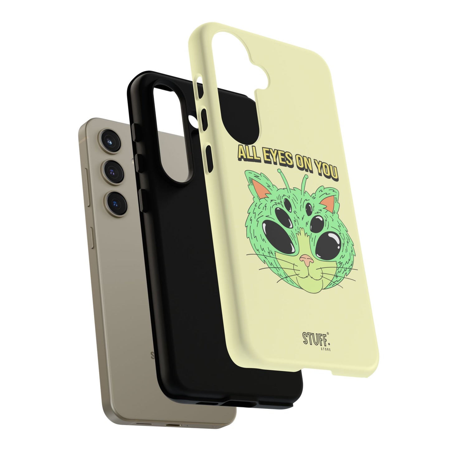 All Eyes on You Case | Coque résistante double protection avec Design Alien drôle