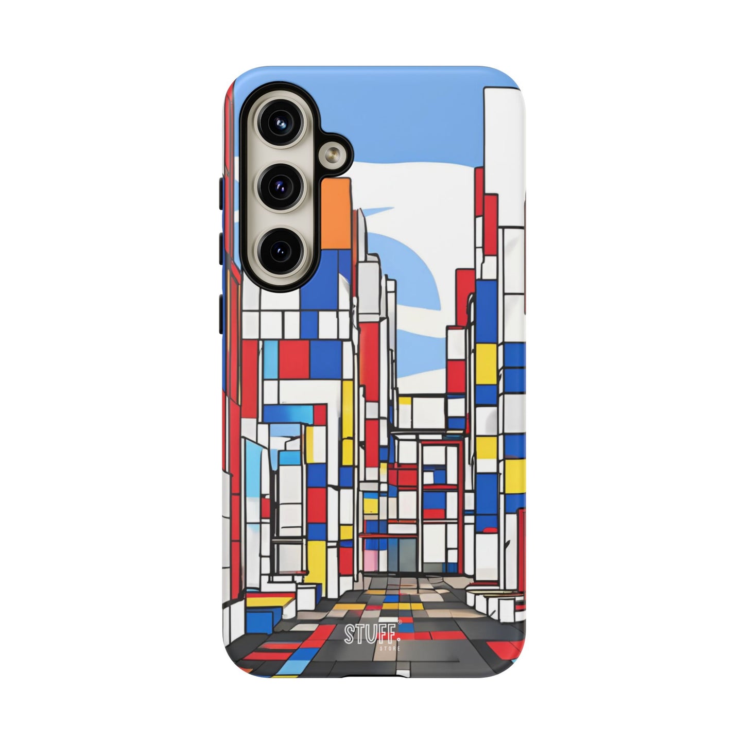 Square City | Coque résistante double protection - inspiration Mondrian