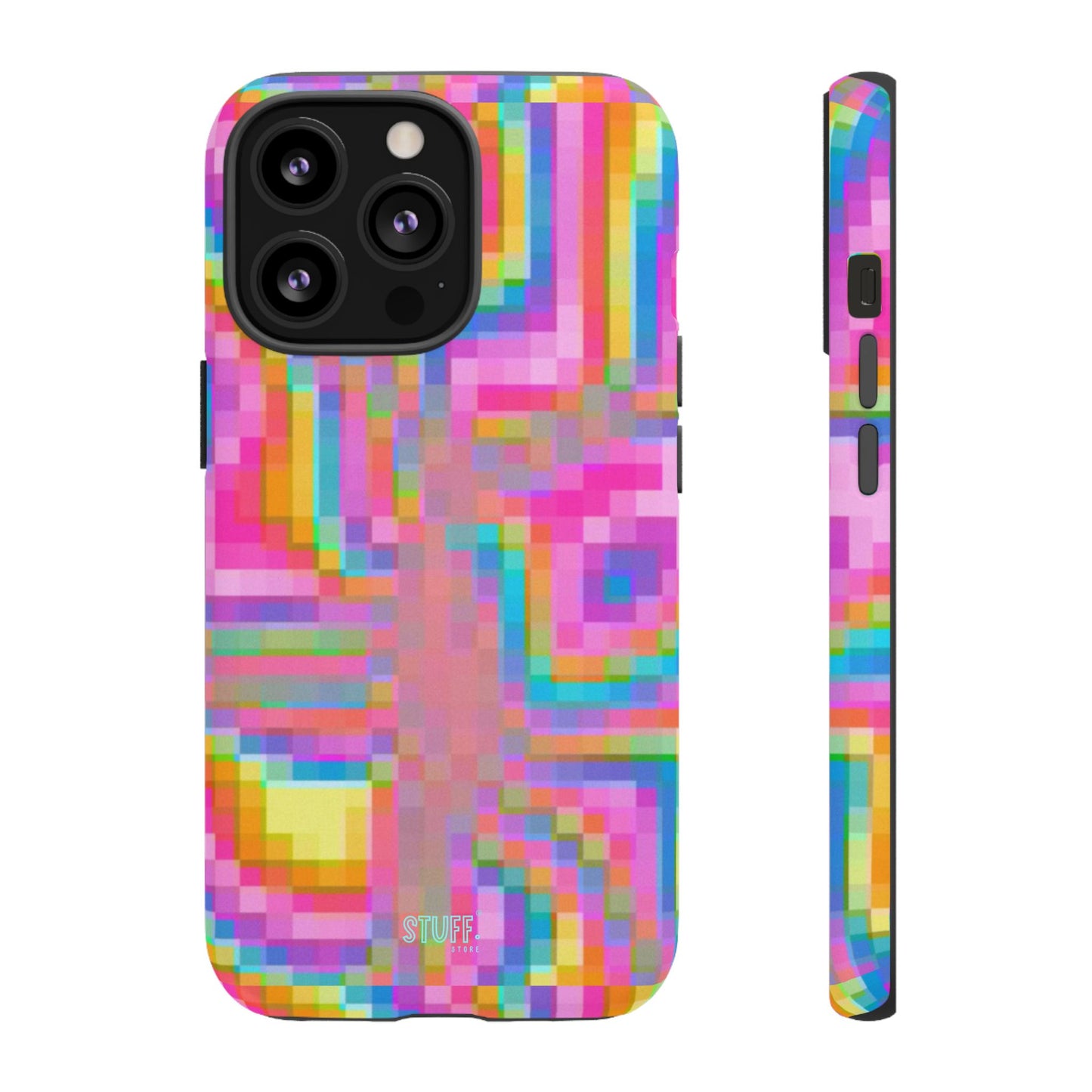 Pixel Case | Coque résistante double protection anti-choc - Motif pixels colorés