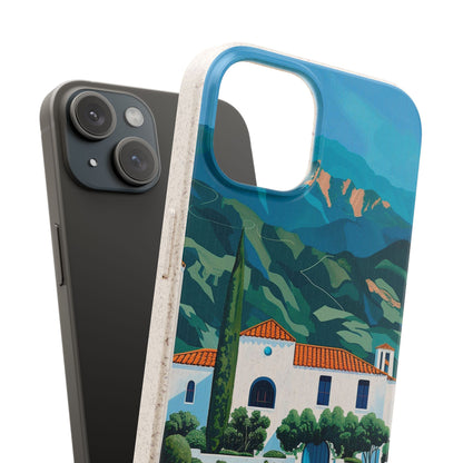 Summer Villa Case | Eco-Friendly Bamboo and Bioplastic Case with Summer Design - Available with Gift Packaging