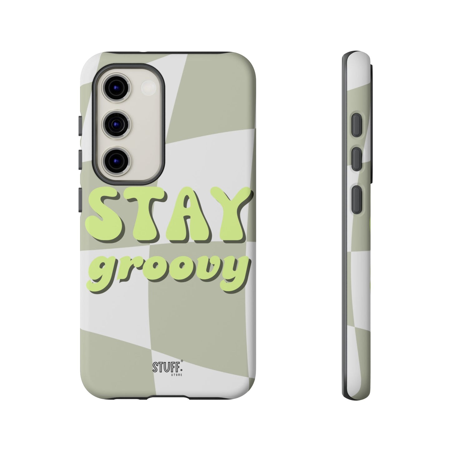 Groovy Case | Coque résistante double protection avec Design Rétro en Damier - Vert