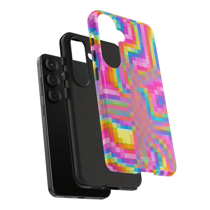 Pixel Case | Coque résistante double protection anti-choc - Motif pixels colorés