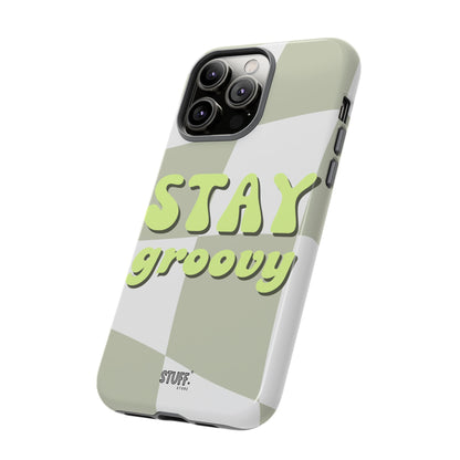 Groovy Case | Coque résistante double protection avec Design Rétro en Damier - Vert