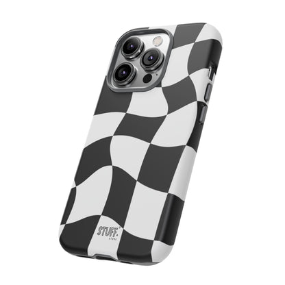 Checkers Case | Coque résistante double protection et Design en Damier déformé