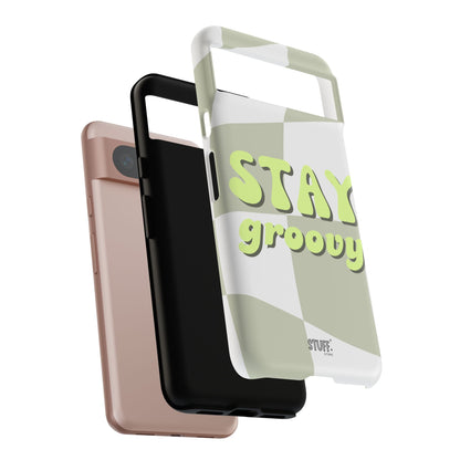 Groovy Case | Coque résistante double protection avec Design Rétro en Damier - Vert
