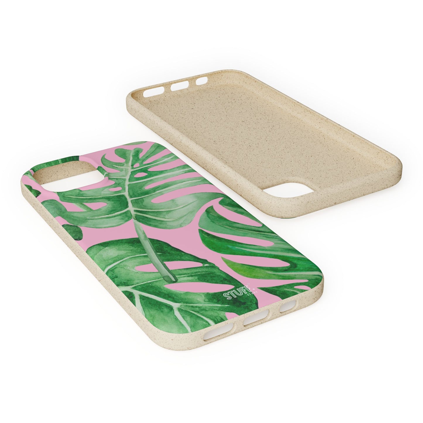 Monstera Case | Eco-Friendly Bamboo and Bioplastic Shell Monstera Leaves Pattern - Available with Gift Packaging