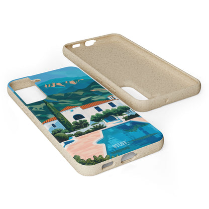 Summer Villa Case | Eco-Friendly Bamboo and Bioplastic Case with Summer Design - Available with Gift Packaging