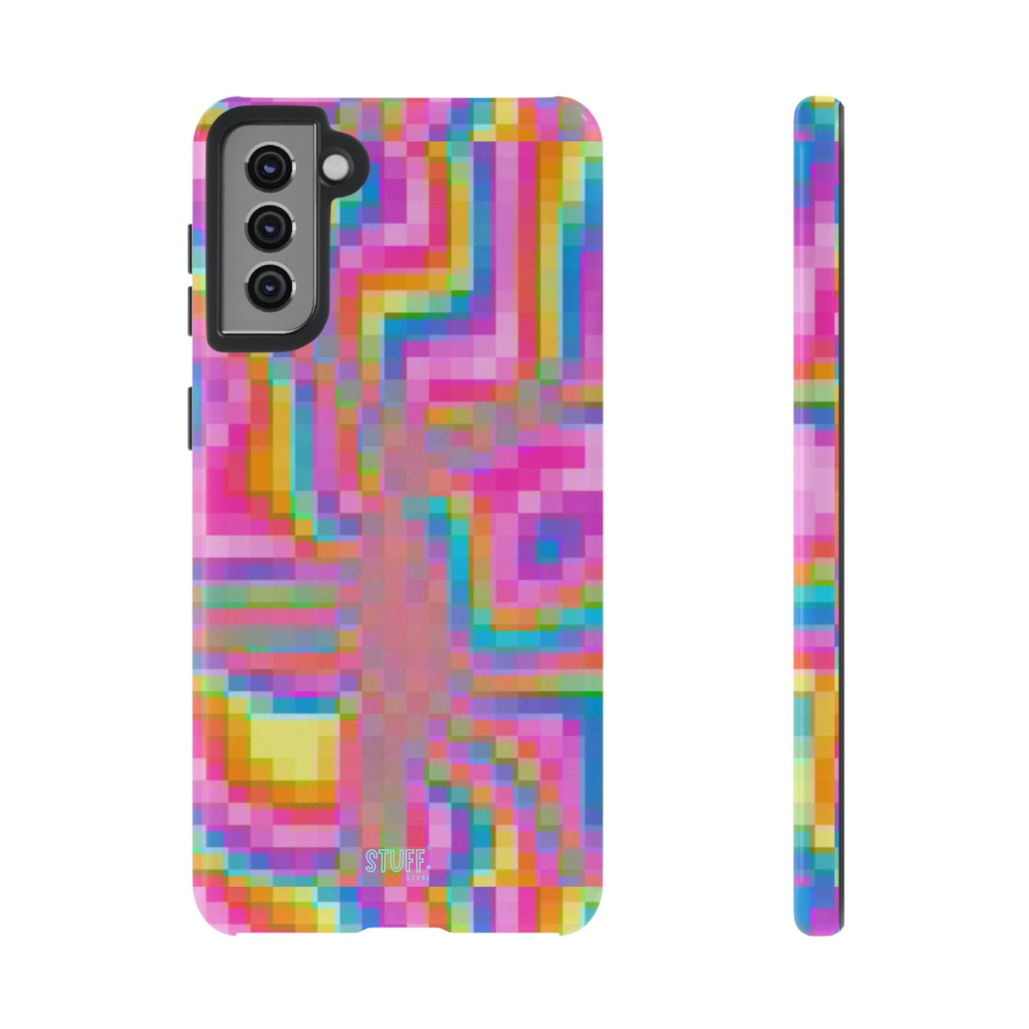 Pixel Case | Coque résistante double protection anti-choc - Motif pixels colorés