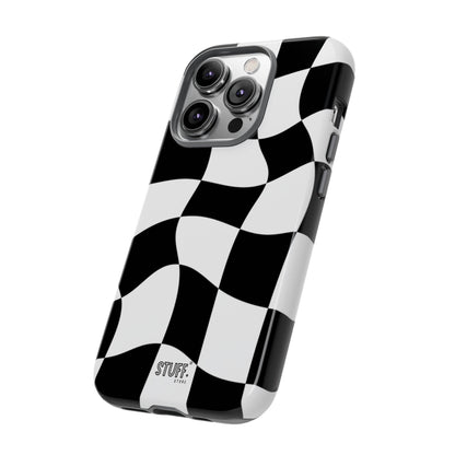 Checkers Case | Coque résistante double protection et Design en Damier déformé