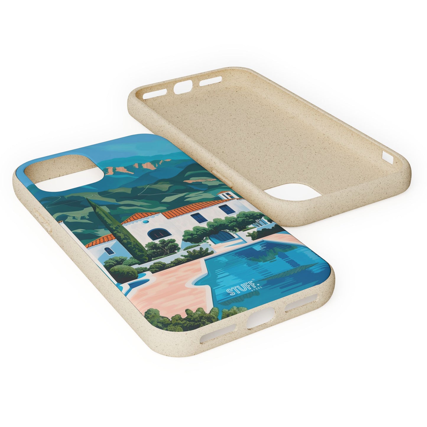 Summer Villa Case | Eco-Friendly Bamboo and Bioplastic Case with Summer Design - Available with Gift Packaging