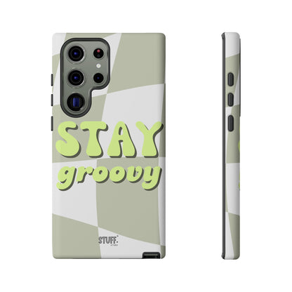 Groovy Case | Coque résistante double protection avec Design Rétro en Damier - Vert
