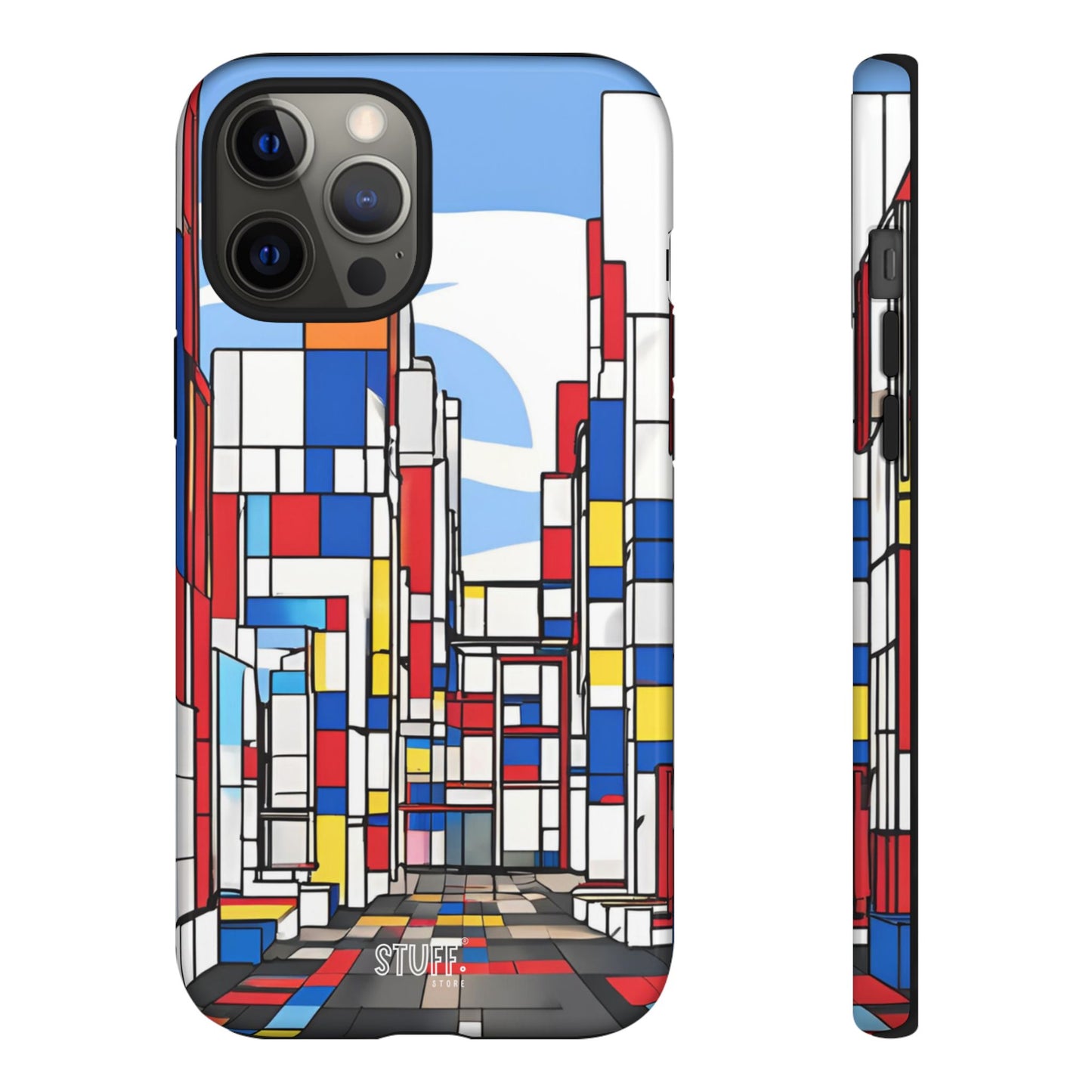 Square City | Coque résistante double protection - inspiration Mondrian