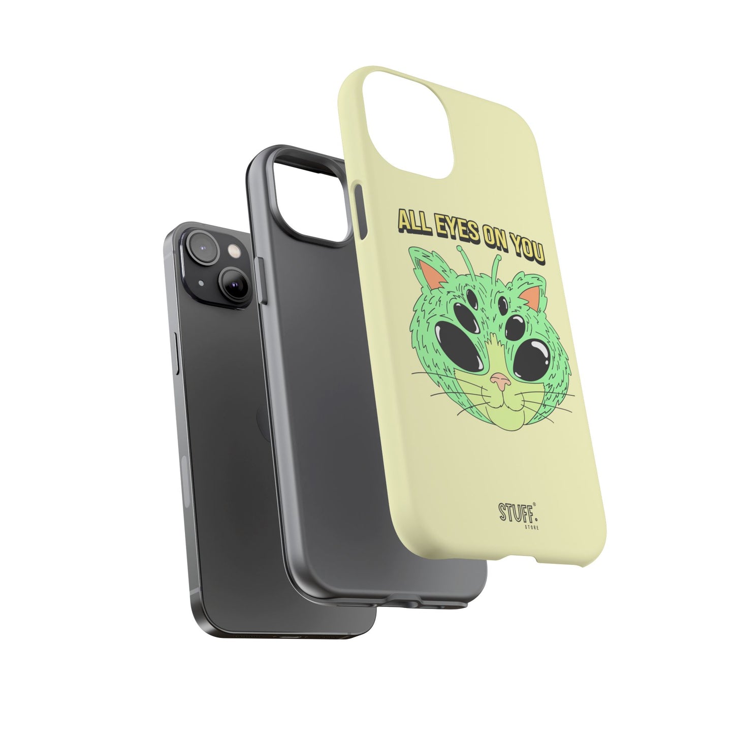 All Eyes on You Case | Coque résistante double protection avec Design Alien drôle
