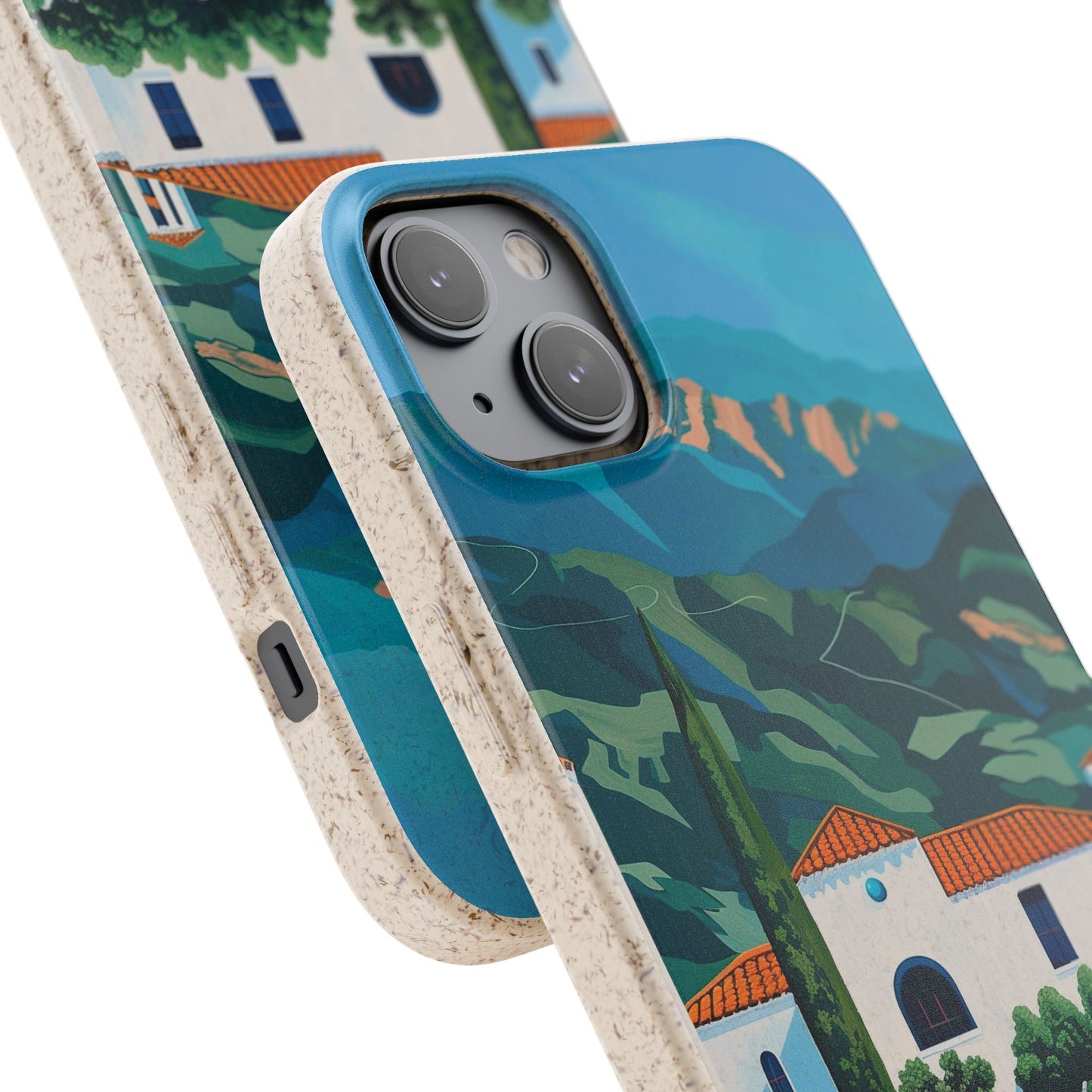 Summer Villa Case | Eco-Friendly Bamboo and Bioplastic Case with Summer Design - Available with Gift Packaging