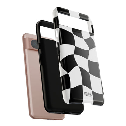Checkers Case | Coque résistante double protection et Design en Damier déformé