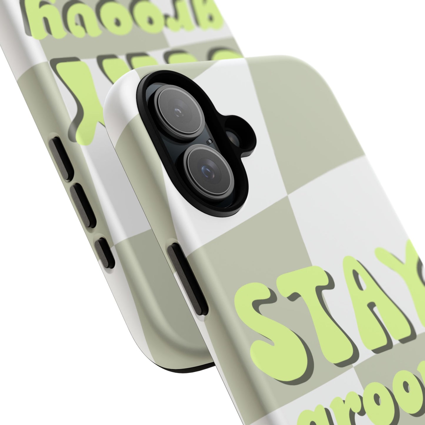 Groovy Case | Coque résistante double protection avec Design Rétro en Damier - Vert