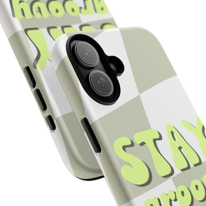Groovy Case | Coque résistante double protection avec Design Rétro en Damier - Vert