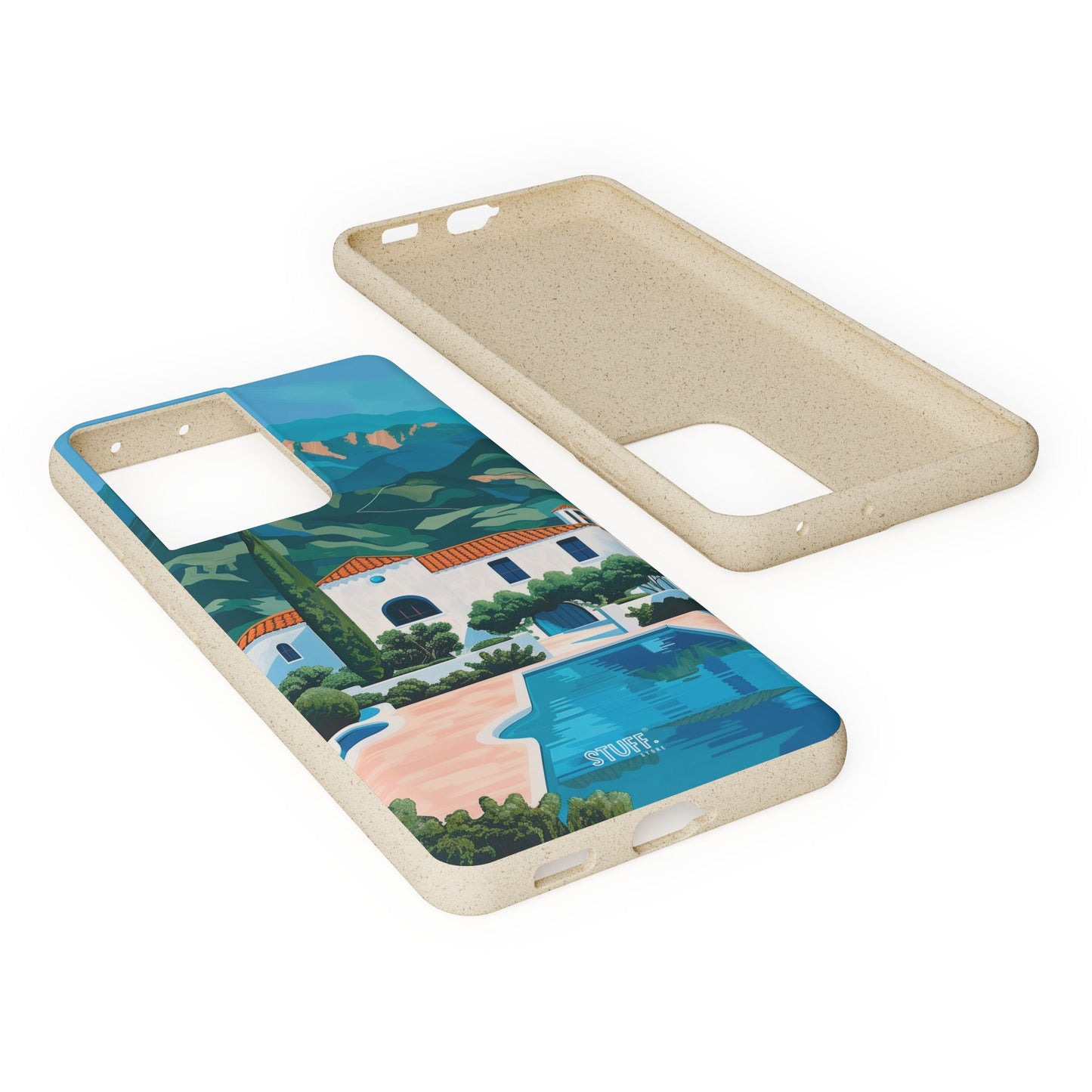 Summer Villa Case | Eco-Friendly Bamboo and Bioplastic Case with Summer Design - Available with Gift Packaging