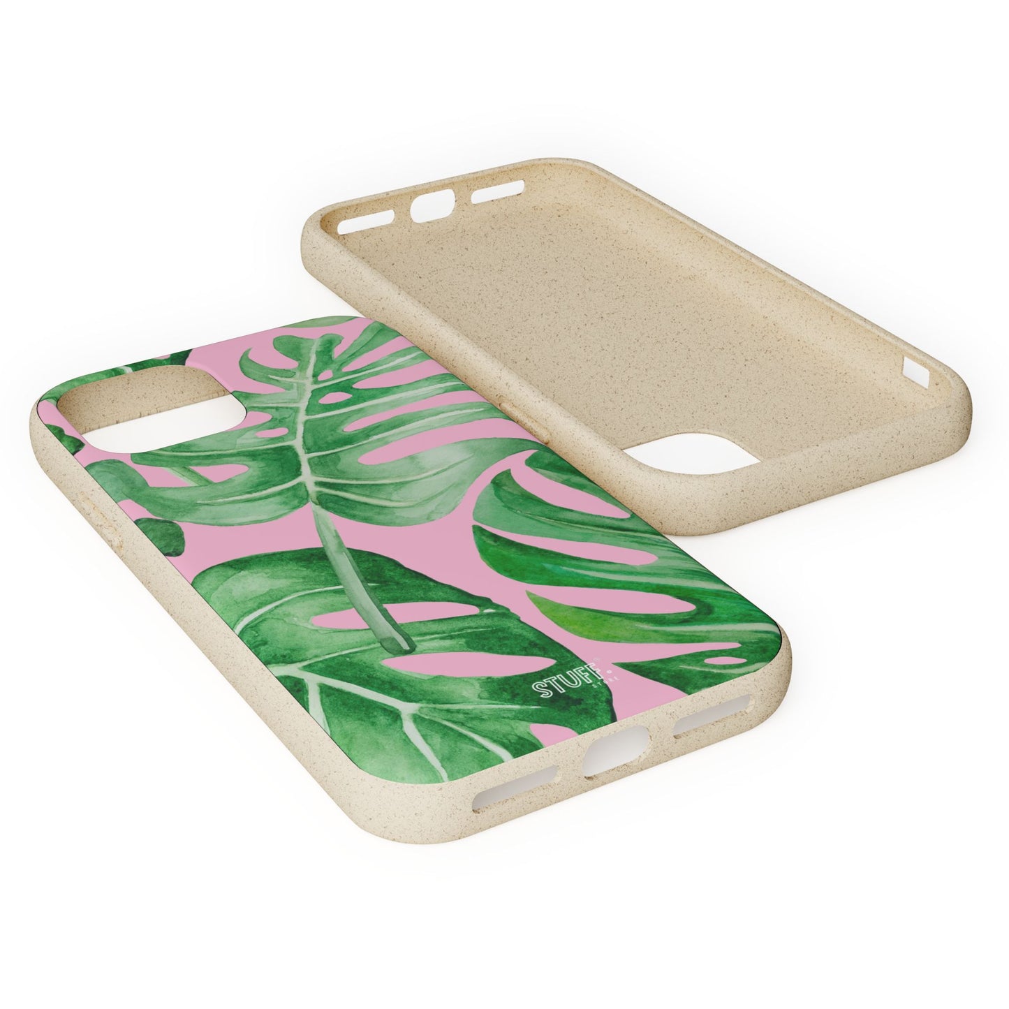Monstera Case | Eco-Friendly Bamboo and Bioplastic Shell Monstera Leaves Pattern - Available with Gift Packaging