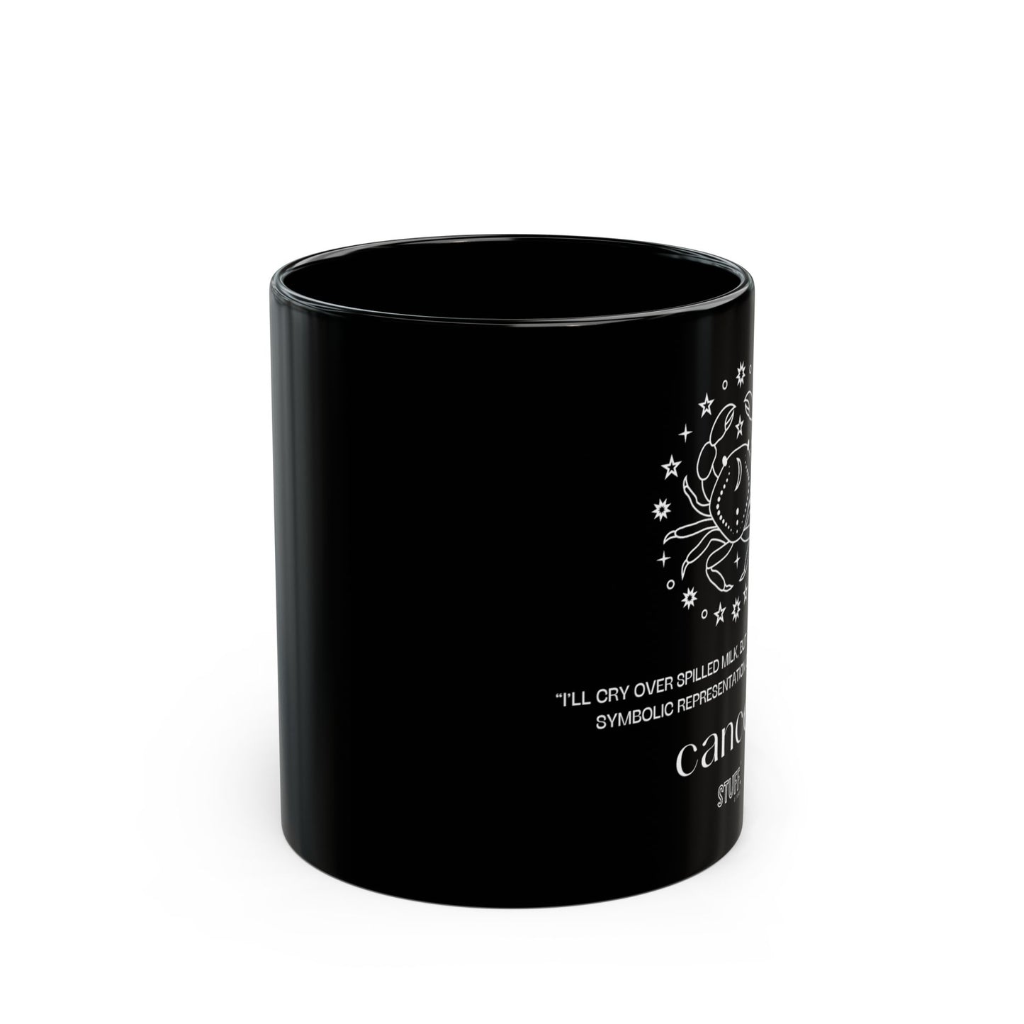 Cancer | Mug noir en céramique avec signe astrologique et phrase drôle – 330ml / 440ml