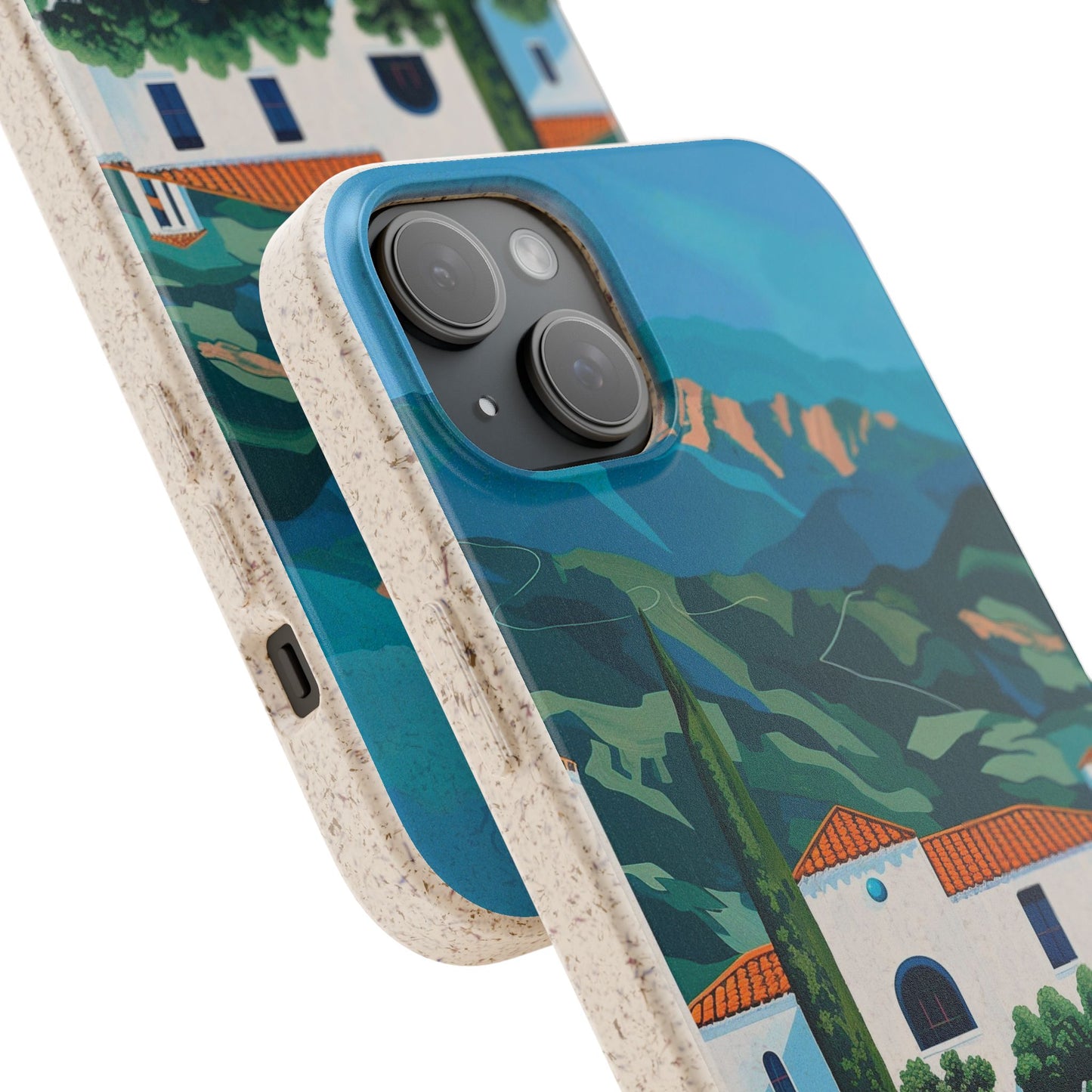 Summer Villa Case | Eco-Friendly Bamboo and Bioplastic Case with Summer Design - Available with Gift Packaging