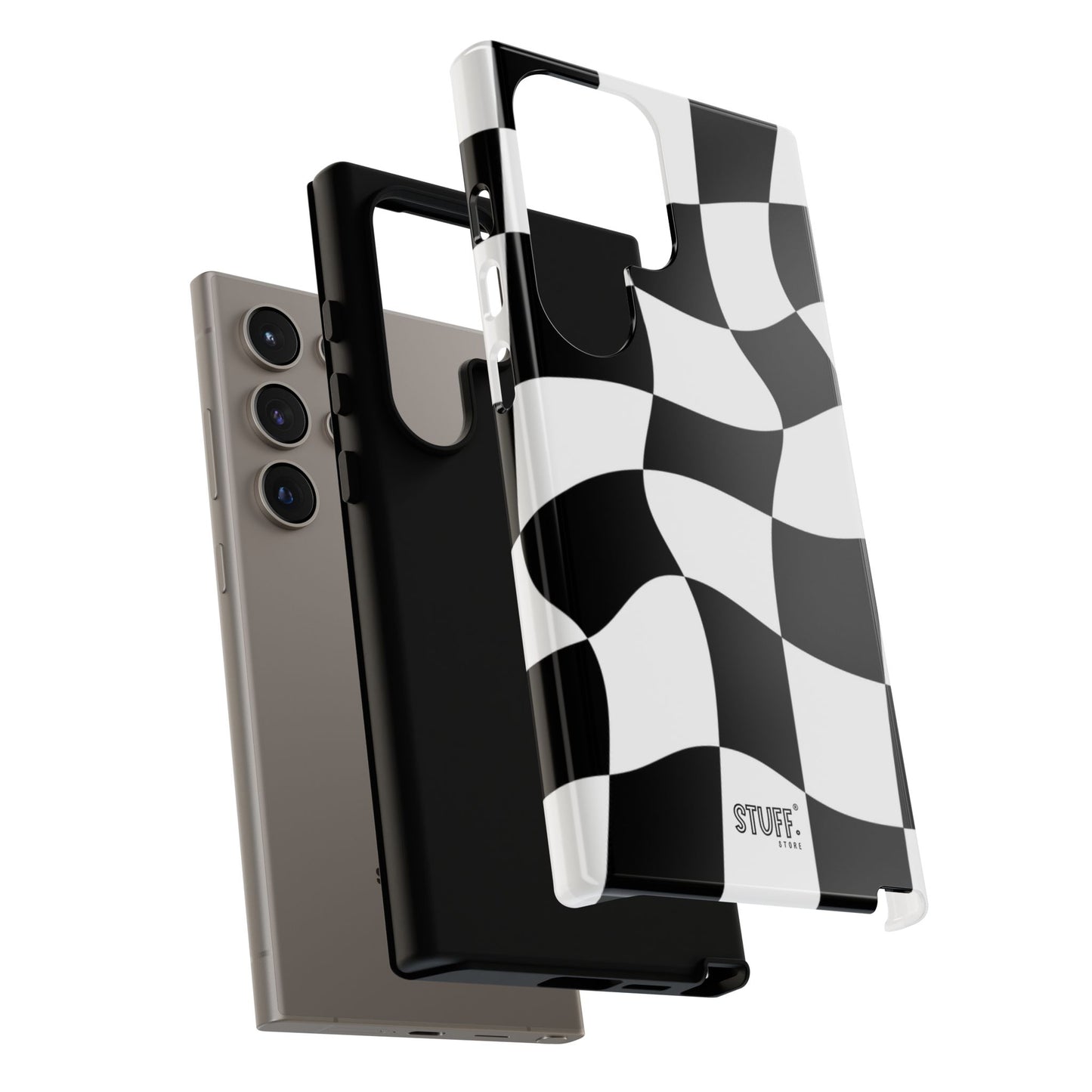 Checkers Case | Coque résistante double protection et Design en Damier déformé