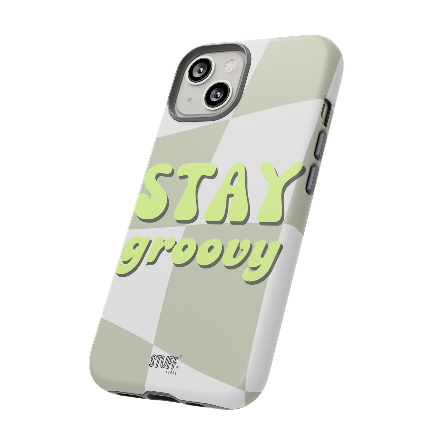 Groovy Case | Coque résistante double protection avec Design Rétro en Damier - Vert
