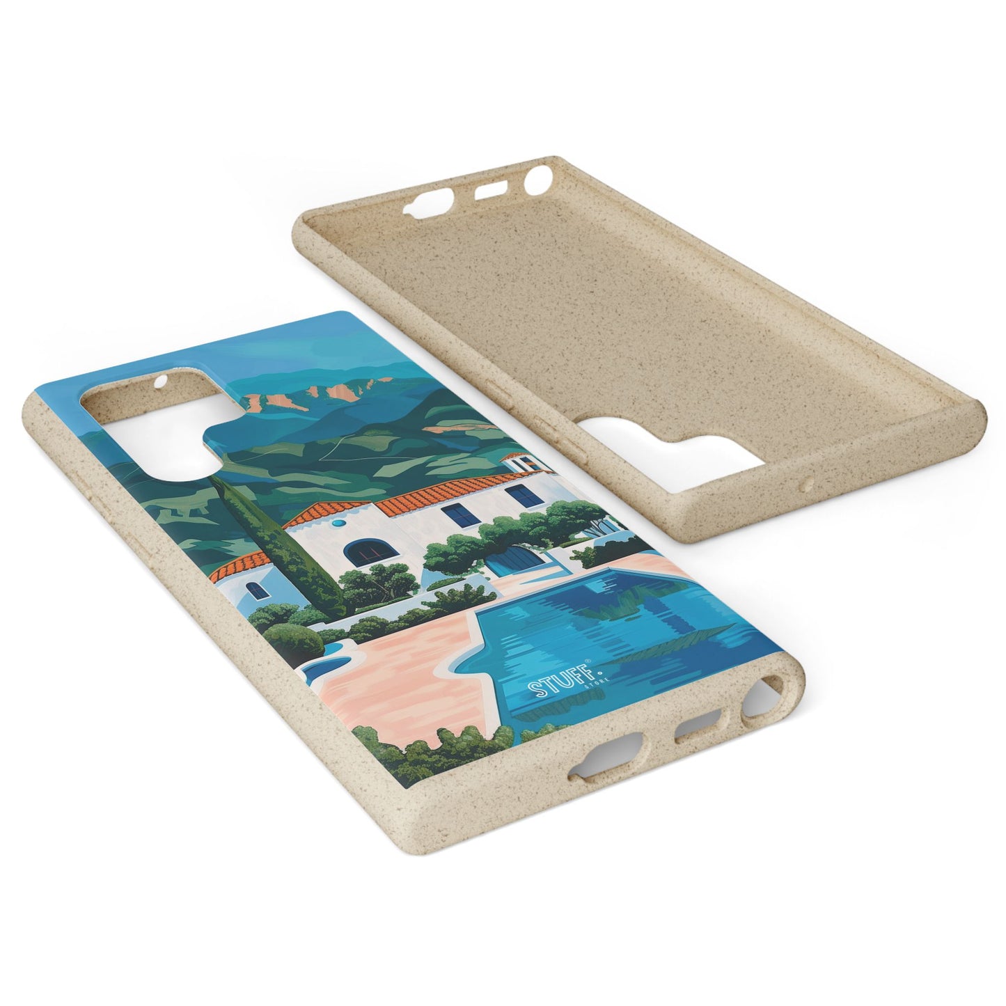 Summer Villa Case | Eco-Friendly Bamboo and Bioplastic Case with Summer Design - Available with Gift Packaging