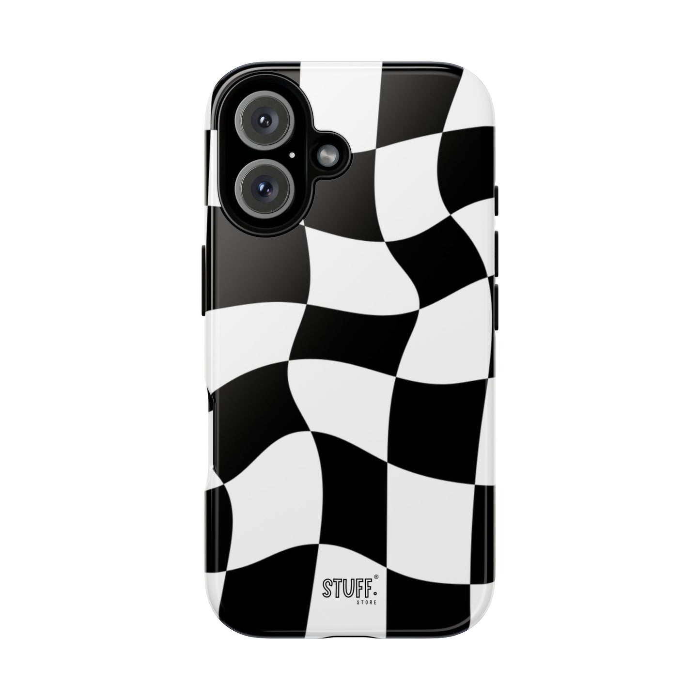 Checkers Case | Coque résistante double protection et Design en Damier déformé