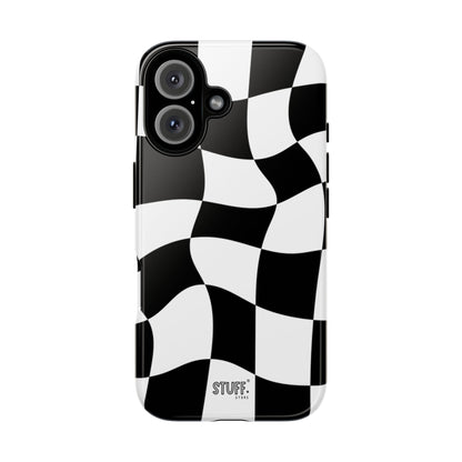 Checkers Case | Coque résistante double protection et Design en Damier déformé
