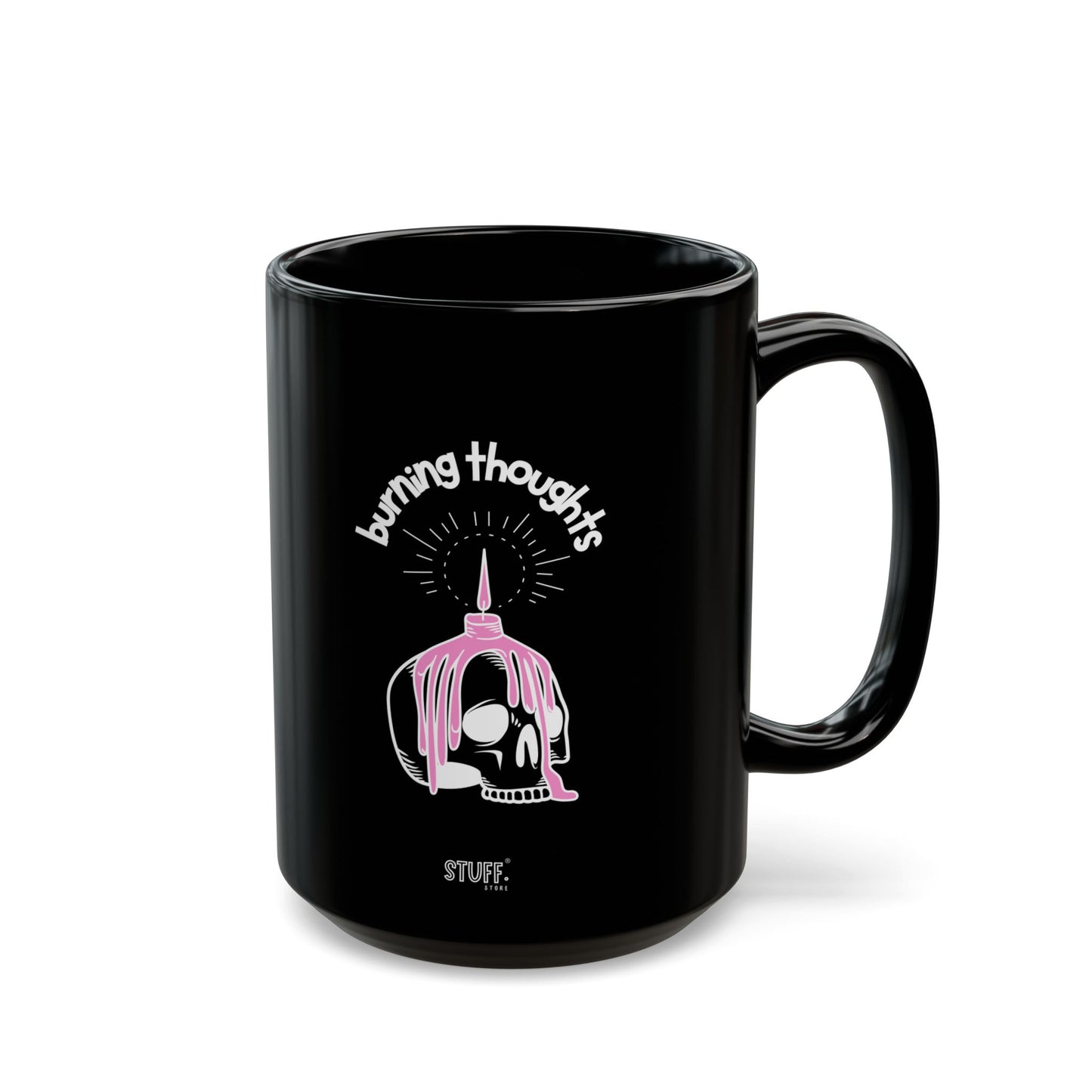 Burning Thoughts Cup | Mug noir avec design — 330ml / 440ml