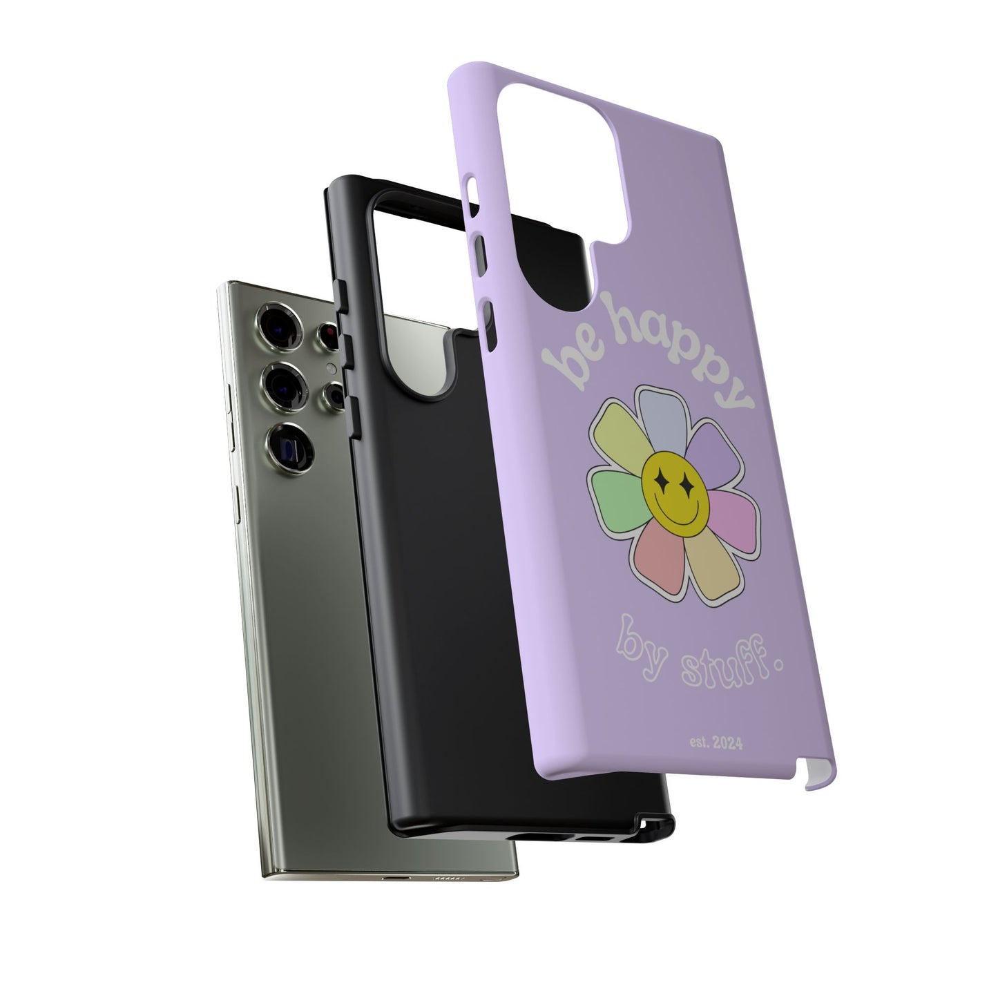 Be Happy Case | Coque résistante double protection avec Design Fleur Colorée